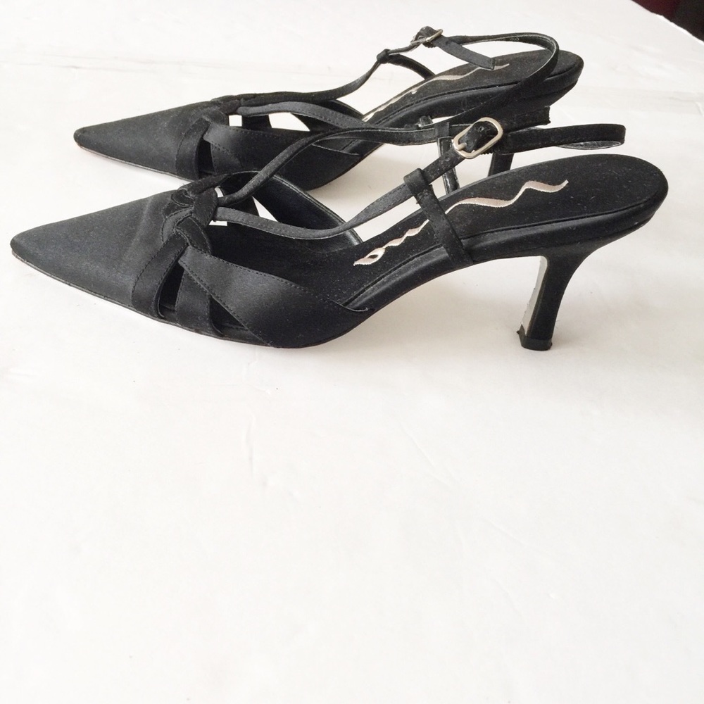 Nina Slingback Pointy Toe Pumps Sandals Satin